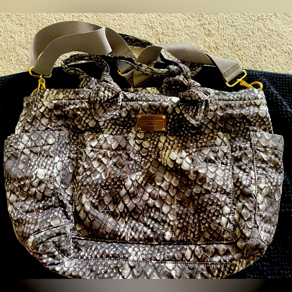 Marc Jacobs extra large diaper bag with shoulder strap and long strap